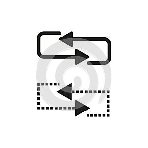 Reversible process arrows. Data exchange symbol. Vector illustration. EPS 10.