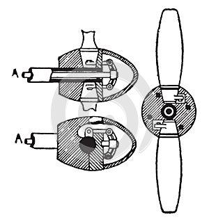 Reversible propeller, vintage illustration