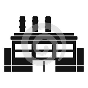 Revewable recycle factory icon, simple style