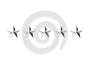 Review 3d render icon - five star customer positive rate, award experience service illustration