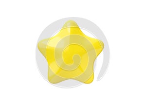 Review 3d render icon - yellow star customer positive rate, award experience service cartoon illustration