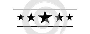 Review Black icon set - 3 stars illustaration on