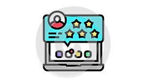 review and feedback of services ugc color icon animation