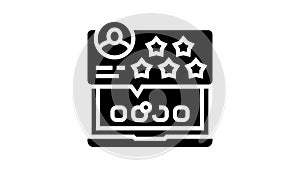 review and feedback of services ugc glyph icon animation