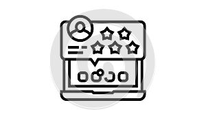 review and feedback of services ugc line icon animation