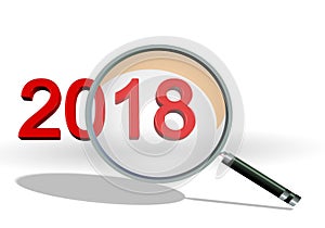 2018 review focus on details text numbers len - 3d rendering