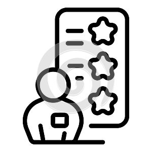 Review report icon outline vector. Online opinion