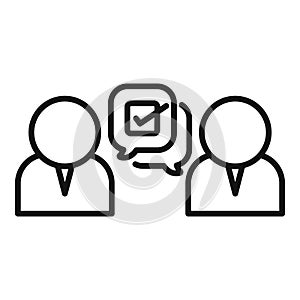 Review research icon outline vector. Problem business data