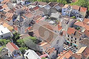 Review to old part of Omis in Croatia