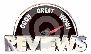 Reviews Feedback Ratings Good Great Wow Speedometer photo