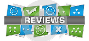 Reviews Green Blue Squares Top Bottom