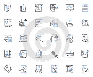 Revising line icons collection. Edit, Modify, Revamp, Redraft, Reframe, Transform, Improve vector and linear photo