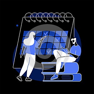 Revision week abstract concept vector illustration.