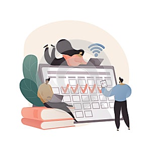 Revision week abstract concept vector illustration.