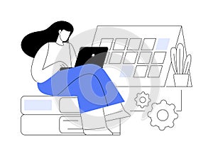 Revision week abstract concept vector illustration.