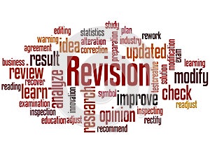 Revision word cloud concept photo