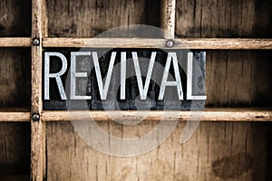 Revival Concept Metal Letterpress Word in Drawer