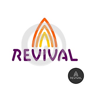 Revival text logo with fire symbols above