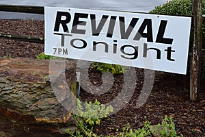 Revival Tonight 7PM Sign photo