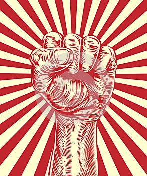 Revolution fist propaganda poster photo