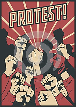 Protest and Opposition Vector Poster photo