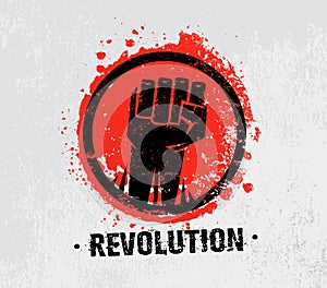 Revolution SocialProtest Creative Grunge Vector Concept on Rough Grunge Background photo