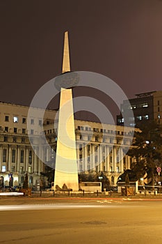 Revolution Square Monument: Bucharest Night