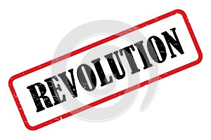 Revolution stamp on white