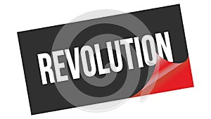 REVOLUTION text on black red sticker stamp