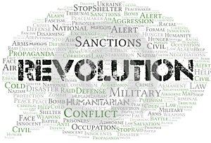 Revolution word cloud. Vector made with the text only.