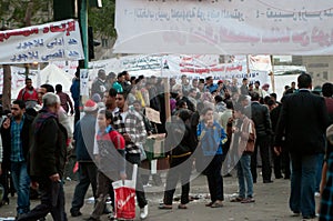 Revolutionaries in Tahrir Square.