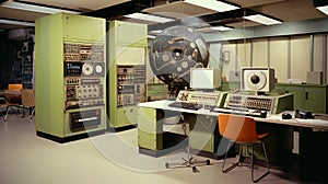 Revolutionary Computing Era: 1960s Lab With Room-Filling Computer Marvel
