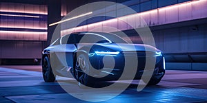 Revolutionary Electric Vehicle Spotlighting Futuristic Automotive Innovations With Dynamic Illumination