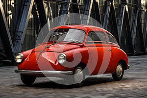 Revolutionary Ride - a vintage red communist car - generative ai