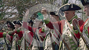 Revolutionary War British troops doing drills