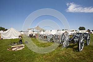 Revolutionary War or War of 1812 Tents, Canons