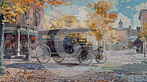 Revolutionizing Transport: Historic Duryea Motor Wagon\'s Debut on Taylor Street