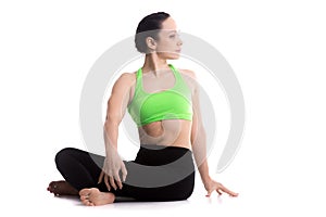 Revolved easy yoga pose