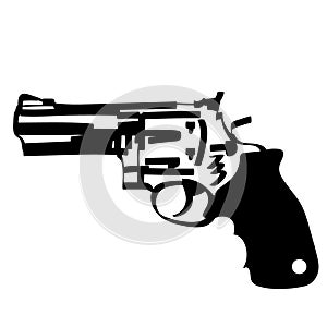 Revolver gun Hand drawn, Vector, Eps, Logo, Icon, crafteroks, silhouette Illustration for different uses