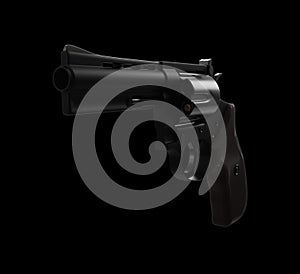 Revolver Handgun Isolated on Black