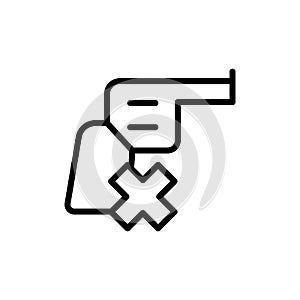 Revolver, prohibit icon. Simple line, outline vector elements of flower children icons for ui and ux, website or mobile