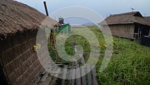 Revolving around Meitei's people huts, Loktak lake