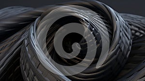 Abstract Spiral Art: Dark And Brooding 3d Flannel Design photo