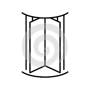 Revolving door icon,  vector line illustration