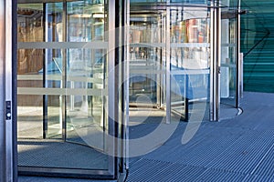 Revolving Glass Entrance