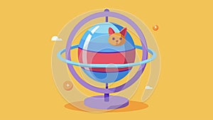 A revolving sphere of entertainment for your feline companion designed to keep them engaged and active.. Vector