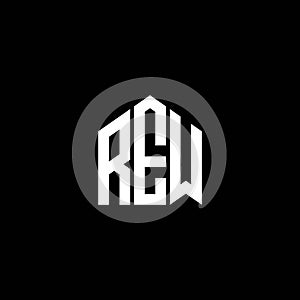 REW letter logo design on BLACK background. REW creative initials letter logo concept. REW letter design photo
