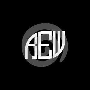 REW letter logo design on black background. REW creative initials letter logo concept. REW letter design photo