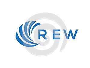 REW letter logo design on white background. REW creative circle letter logo concept photo