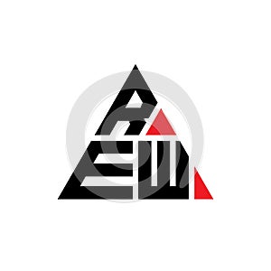 REW triangle letter logo design with triangle shape. REW triangle logo design monogram. REW triangle vector logo template with red photo